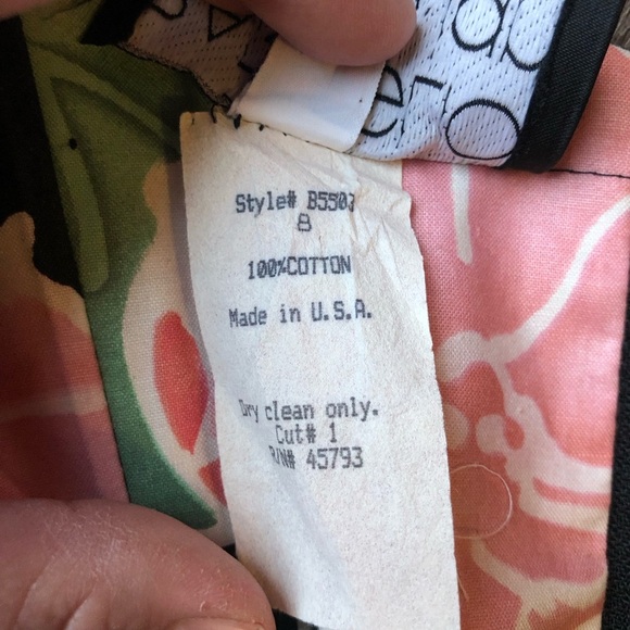 VTG Barboglio Peplum Tiered Mini Dress Size 8 Black Floral Glamoratti 80s Luxury - Picture 12 of 13